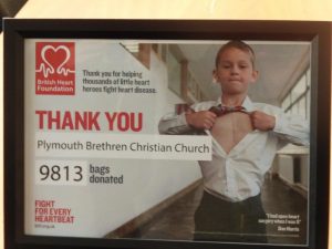 The BHF Certificate presented to PBCC