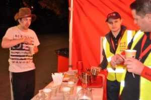 Coffee all night for some – RRT Volunteers serving hot drinks