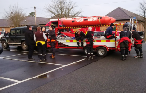Some of the rescue flood boats